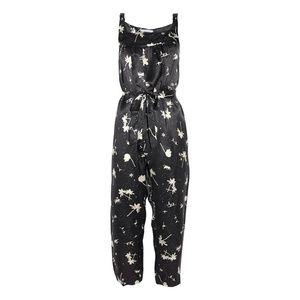 Surface to Air B/W Palm-Tree Print Silk Jumpsuit